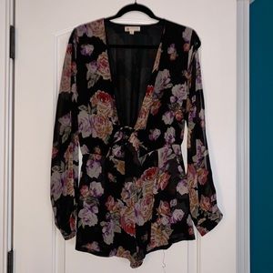 Floral long sleeve romper